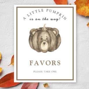 Waterverf Pompoen hoe beer - Favors Poster