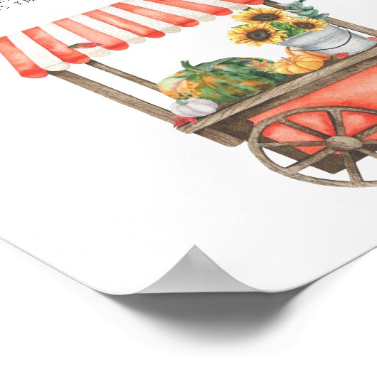 Waterverf pompoen Hoe groot is mama's buikspel Poster (Hoek)