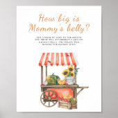 Waterverf pompoen Hoe groot is mama's buikspel Poster (Voorkant)