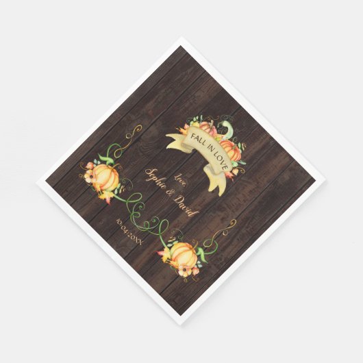 Waterverf Pompoen Huwelijk Schuur Fall In Love Servet (Hoek)