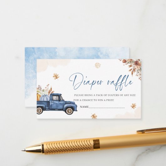 Waterverf Pompoen is op weg naar baby shower di Informatiekaartje (Voorkant / Achterkant in situ)