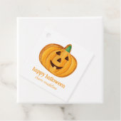 Waterverf Pompoen Jack-o-Lantern Cookie Halloween Bedankjes Labels (In situ)