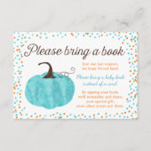 Waterverf Pompoen Jongen Baby shower Breng een Boe Informatiekaartje (Voorkant)