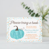 Waterverf Pompoen Jongen Baby shower Breng een Boe Informatiekaartje (Staand voorkant)