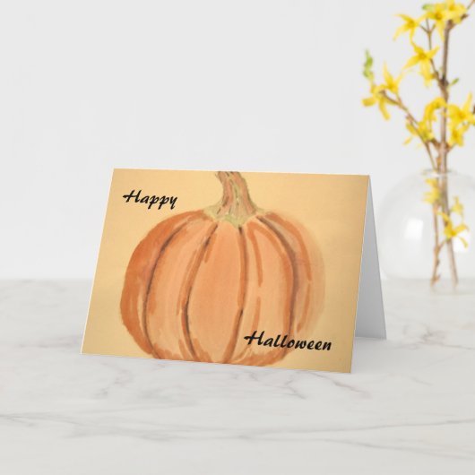 Waterverf pompoen kaart (Gele Bloem)