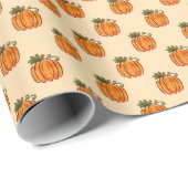 Waterverf pompoen kalebassen op crème cadeaupapier (Rol Hoek)