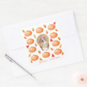 Waterverf Pompoen Kalkoen Patroon Thanksgiving Vierkante Sticker (Envelop)