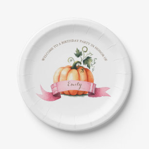 Waterverf Pompoen Kinder Papier Borden Papieren Bordje