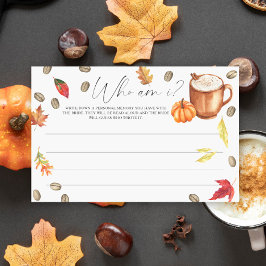 Waterverf Pompoen Koffie Wie ben ik spel Briefpapier