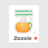 Waterverf Pompoen Kruidige Latte  Sticker (Vel)