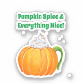 Waterverf Pompoen Kruidige Latte  Sticker (Voorkant)