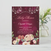 Waterverf pompoen, lampjes, Baby shower Kaart (Staand voorkant)