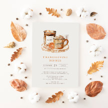 Waterverf Pompoen Latte & Kaars Thanksgiving