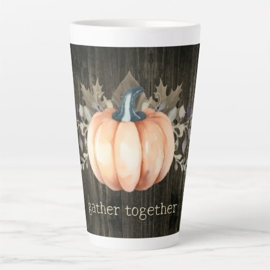 Waterverf Pompoen Latte Mok (Voorkant)