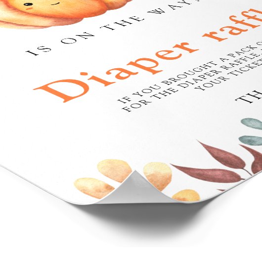 Waterverf pompoen - luier raffle poster (Hoek)