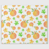 Waterverf Pompoen & Maple Leaf Pattern Cadeaupapier (Vlak)