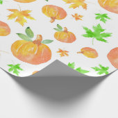 Waterverf Pompoen & Maple Leaf Pattern Cadeaupapier (Hoek)