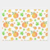 Waterverf Pompoen & Maple Leaf Pattern Inpakpapier Vel (Voorkant 3)