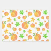 Waterverf Pompoen & Maple Leaf Pattern Inpakpapier Vel (Voorkant 2)