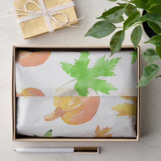 Waterverf Pompoen & Maple Leaf Pattern Tissuepapier (Geschenk)