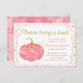 Waterverf Pompoen Meisje Baby shower Breng een Boe Informatiekaartje (Voorkant / Achterkant)