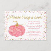 Waterverf Pompoen Meisje Baby shower Breng een Boe Informatiekaartje (Voorkant)