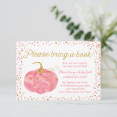 Waterverf Pompoen Meisje Baby shower Breng een Boe Informatiekaartje (Staand voorkant)