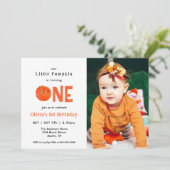 Waterverf Pompoen met foto 1e verjaardag Kaart (Staand voorkant)