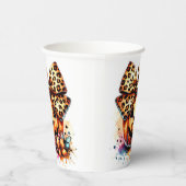 Waterverf pompoen met strik papieren bekers (Rechts)