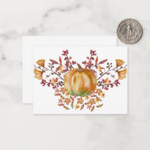 Waterverf pompoen Note Kaart Notitiekaartje (Voorkant / Achterkant in situ)