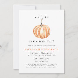 Waterverf Pompoen Oranje Baby Shower Kaart