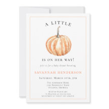 Waterverf Pompoen Oranje Baby Shower