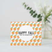 Waterverf Pompoen Oranje Patroon Postkaarten (Staand voorkant)
