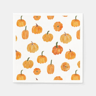 Waterverf pompoen Oranje Patroon Servet