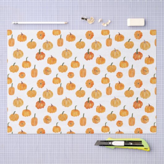 Waterverf pompoen Oranje Patroon Tissuepapier (Craft)