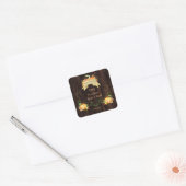 Waterverf Pompoen Oude Schuur BBQ Verliefd Worden Vierkante Sticker (Envelop)