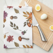 Waterverf Pompoen Paddenstoelen Herfst Herfst Them Theedoek (Quarter Fold)