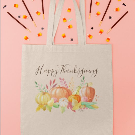 Waterverf Pompoen Patch  Fruit Squash Herfst Tote Bag