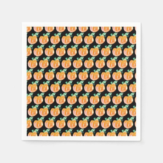 Waterverf Pompoen Patch Geschilderd Patroon Oranje Servet (Voorkant)