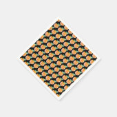 Waterverf Pompoen Patch Geschilderd Patroon Oranje Servet (Hoek)