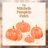 Waterverf Pompoen Patch PERSONALISEER NAAM Raamsticker (Vel 2)