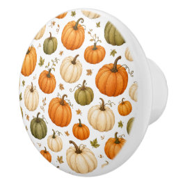 Waterverf Pompoen Patroon Herfst Pompoenen Keramische Knop