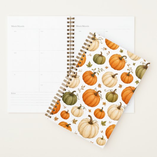 Waterverf Pompoen Patroon Herfst Pompoenen Planner (Display)