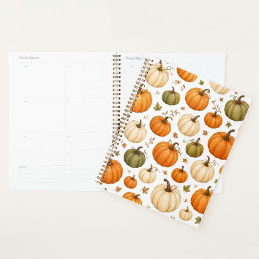 Waterverf Pompoen Patroon Herfst Pompoenen Planner (Display)