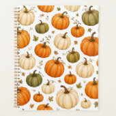 Waterverf Pompoen Patroon Herfst Pompoenen Planner (Voorkant)