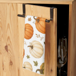 Waterverf Pompoen Patroon Herfst Pompoenen Theedoek