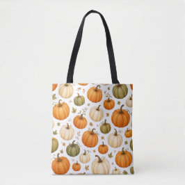 Waterverf Pompoen Patroon Herfst Pompoenen Tote Bag