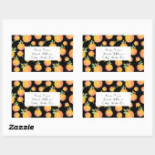 Waterverf Pompoen Patroon Zwarte Achtergrond label (Vel)