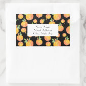 Waterverf Pompoen Patroon Zwarte Achtergrond label (Tas)