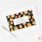 Waterverf Pompoen Patroon Zwarte Achtergrond label (Envelop)